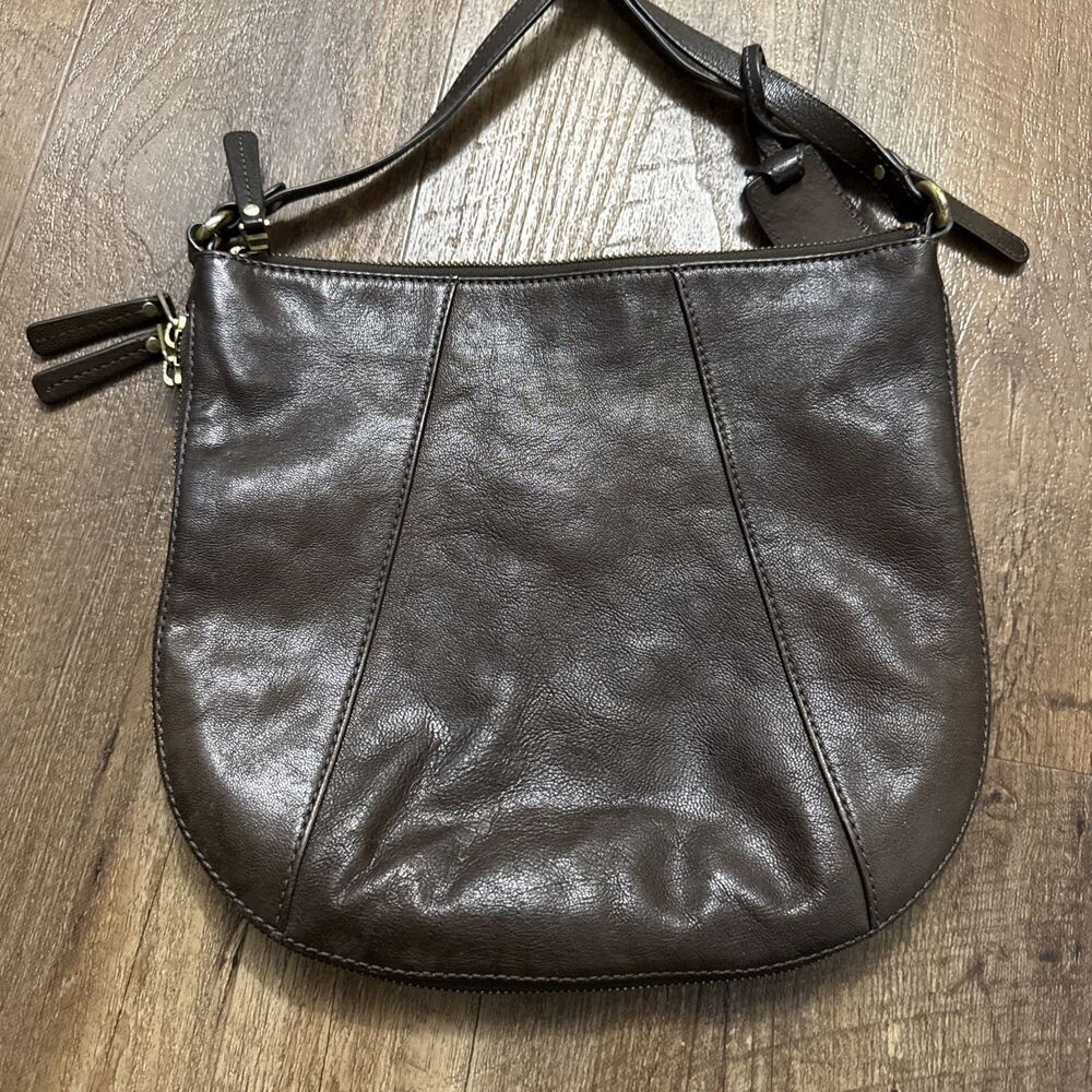Fossil Gwen Saddle Bag Crossbody Leather Expandable Brown Purse - Picture 15 of 16